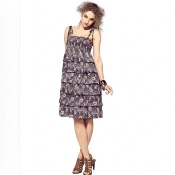 Liberty of London for Target Womens Dress Size S Peacock Ruffle Boho Festival - Picture 1 of 3
